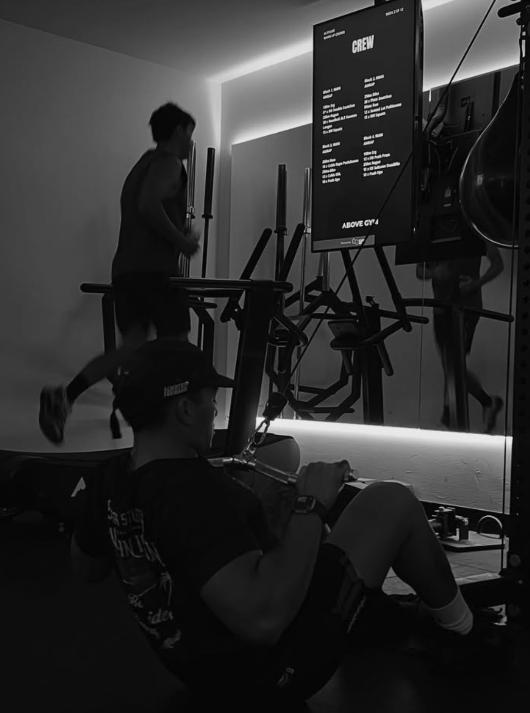 Members completing a coached session in the ABOVE altitude training room